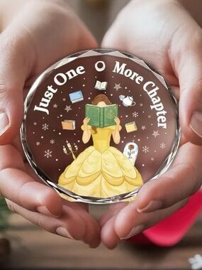 Just One More Chapter Bookish Compact Mirror - Yellow Dress Illustration
